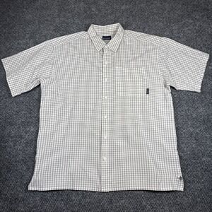 PATAGONIA Button Up Shirt Men's Large Plaid Stretch Pocket Lightweight Fishing